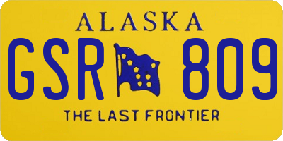 AK license plate GSR809