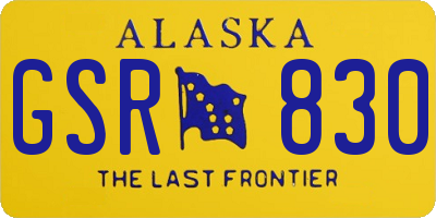 AK license plate GSR830