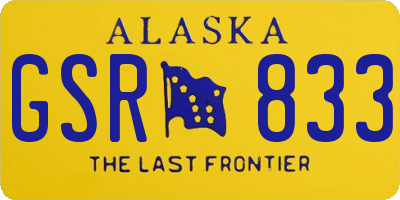 AK license plate GSR833