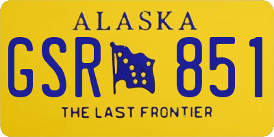 AK license plate GSR851