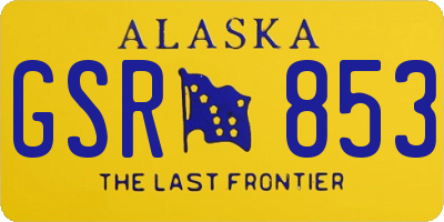 AK license plate GSR853