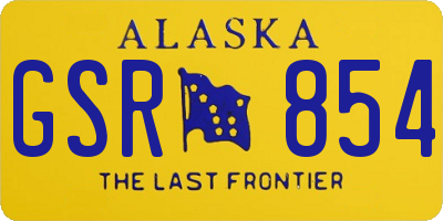 AK license plate GSR854
