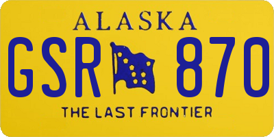 AK license plate GSR870