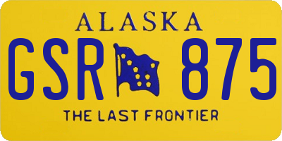 AK license plate GSR875