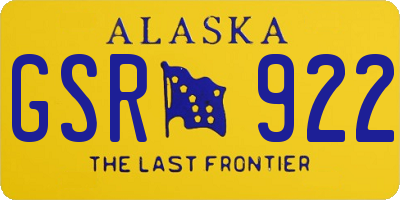 AK license plate GSR922