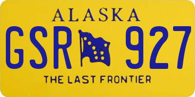 AK license plate GSR927