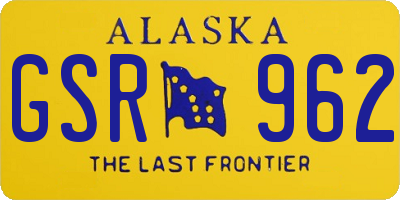 AK license plate GSR962