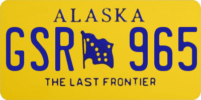 AK license plate GSR965