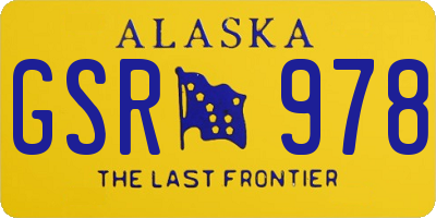 AK license plate GSR978