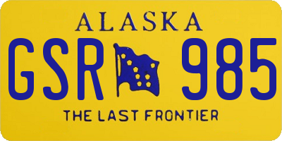 AK license plate GSR985