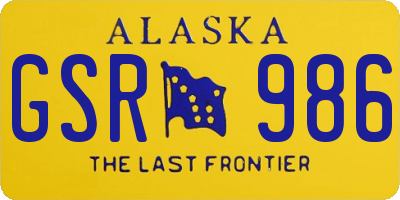 AK license plate GSR986