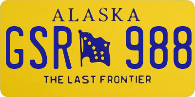 AK license plate GSR988