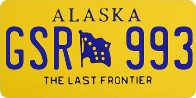 AK license plate GSR993