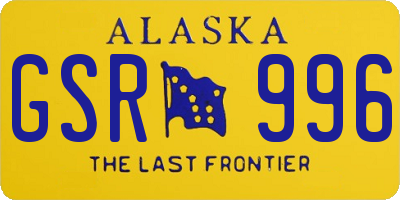 AK license plate GSR996