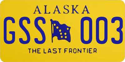 AK license plate GSS003