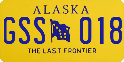 AK license plate GSS018