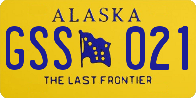 AK license plate GSS021