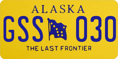 AK license plate GSS030