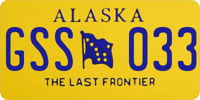 AK license plate GSS033