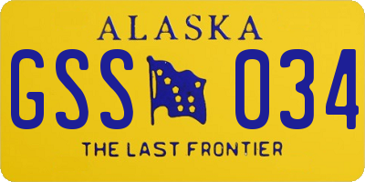 AK license plate GSS034