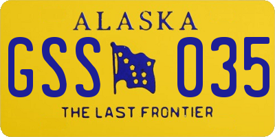AK license plate GSS035