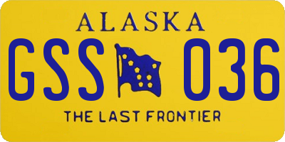 AK license plate GSS036