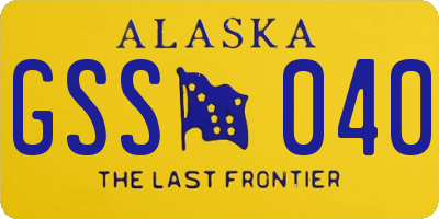 AK license plate GSS040