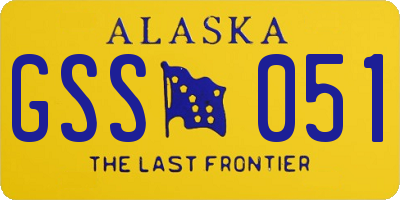AK license plate GSS051