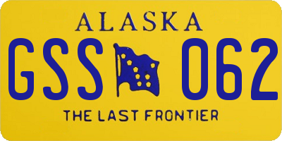 AK license plate GSS062
