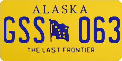 AK license plate GSS063