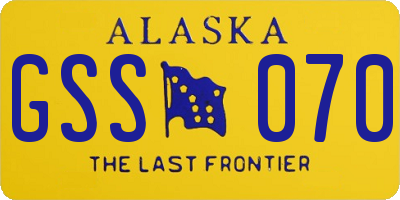 AK license plate GSS070