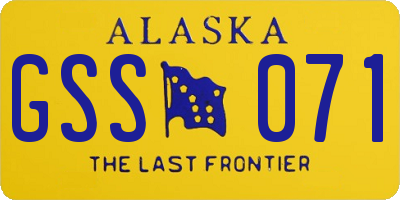 AK license plate GSS071