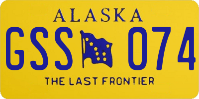 AK license plate GSS074