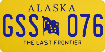AK license plate GSS076