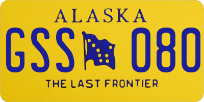 AK license plate GSS080