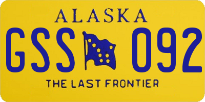 AK license plate GSS092