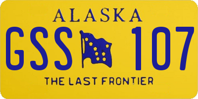 AK license plate GSS107