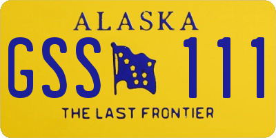 AK license plate GSS111