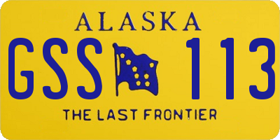 AK license plate GSS113