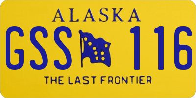 AK license plate GSS116