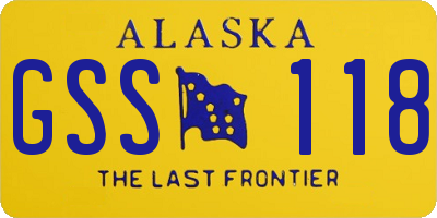 AK license plate GSS118