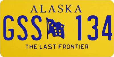 AK license plate GSS134