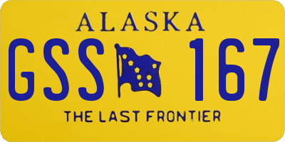 AK license plate GSS167