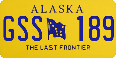 AK license plate GSS189