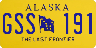AK license plate GSS191