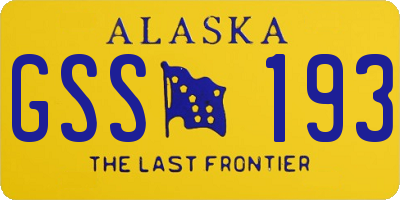 AK license plate GSS193