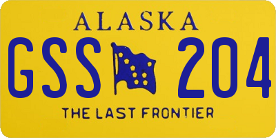 AK license plate GSS204