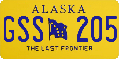 AK license plate GSS205