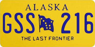 AK license plate GSS216