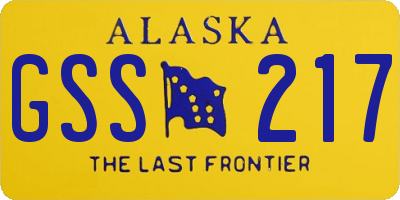 AK license plate GSS217